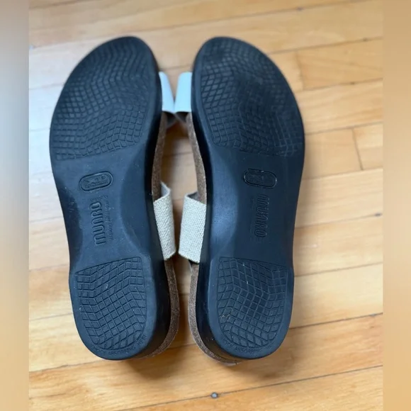 Munro Pisces Comfort Sandals Beige White Leather Women’s 10M Made in the USA - Picture 6 of 6